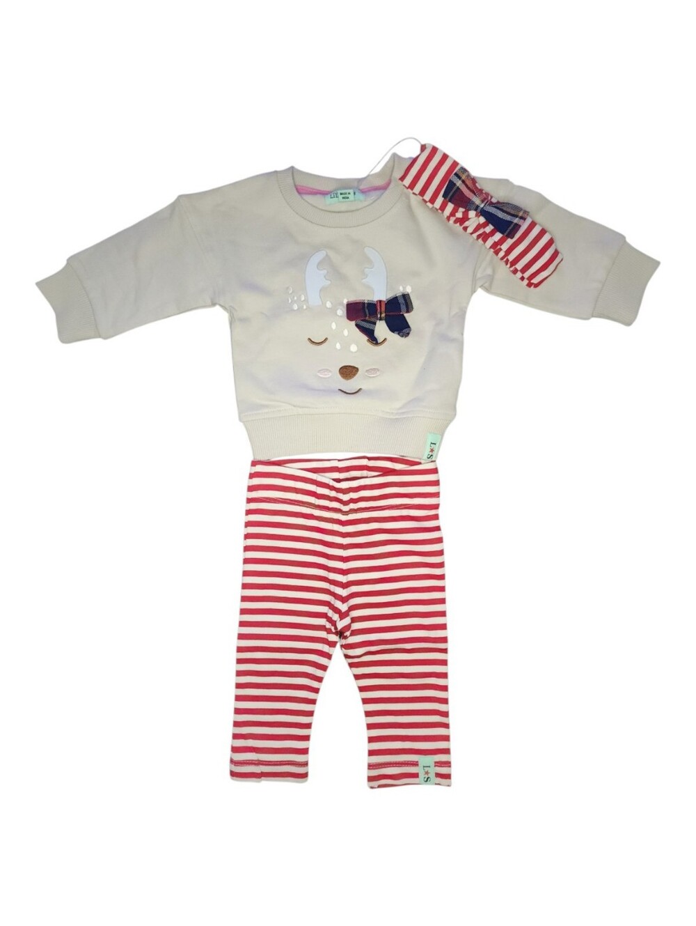 NWT Lilly + Sid Reindeer 3 Piece Set, Girls 0-3 Months